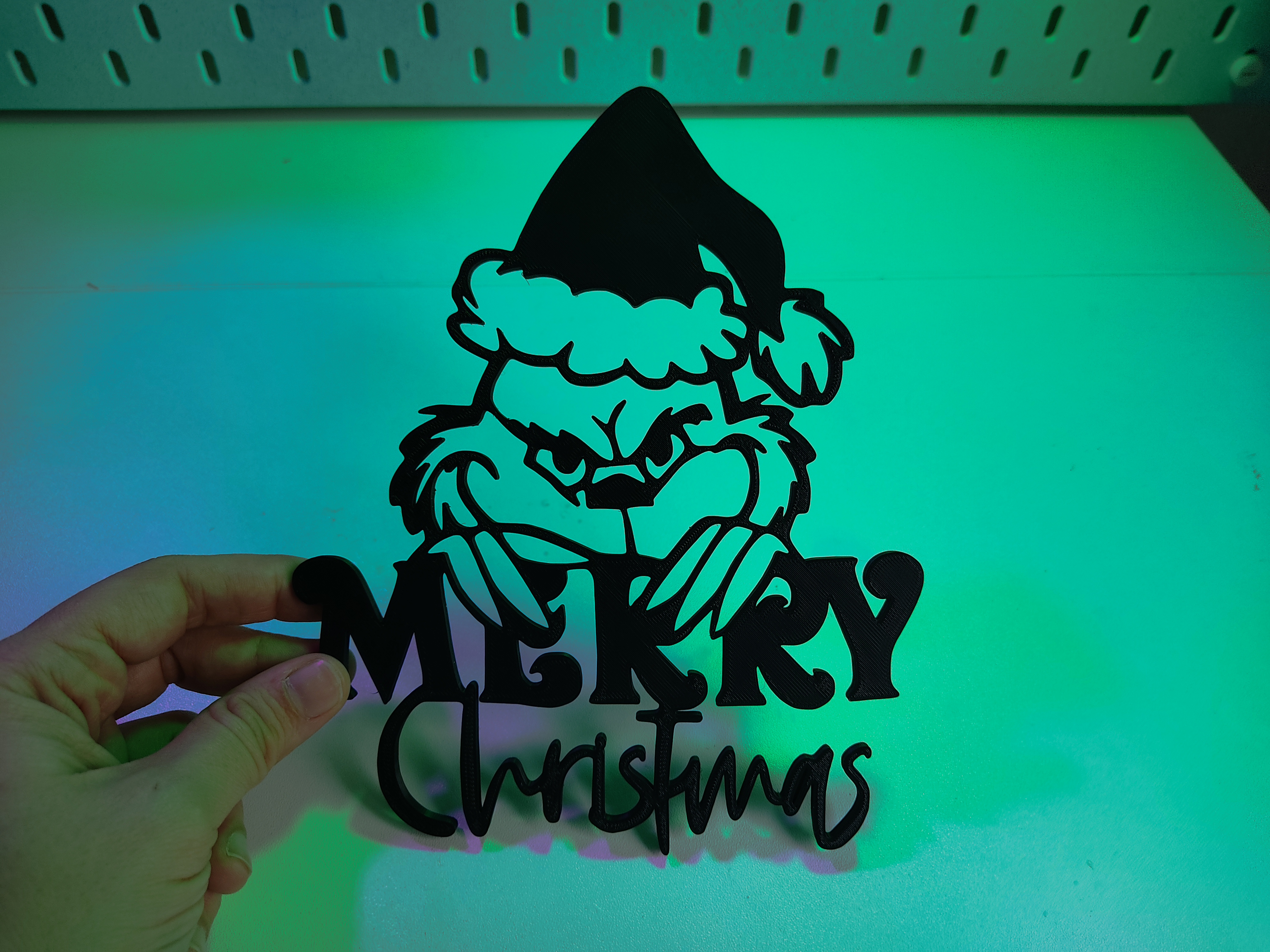 The Grinch Merry Christmas wallart
