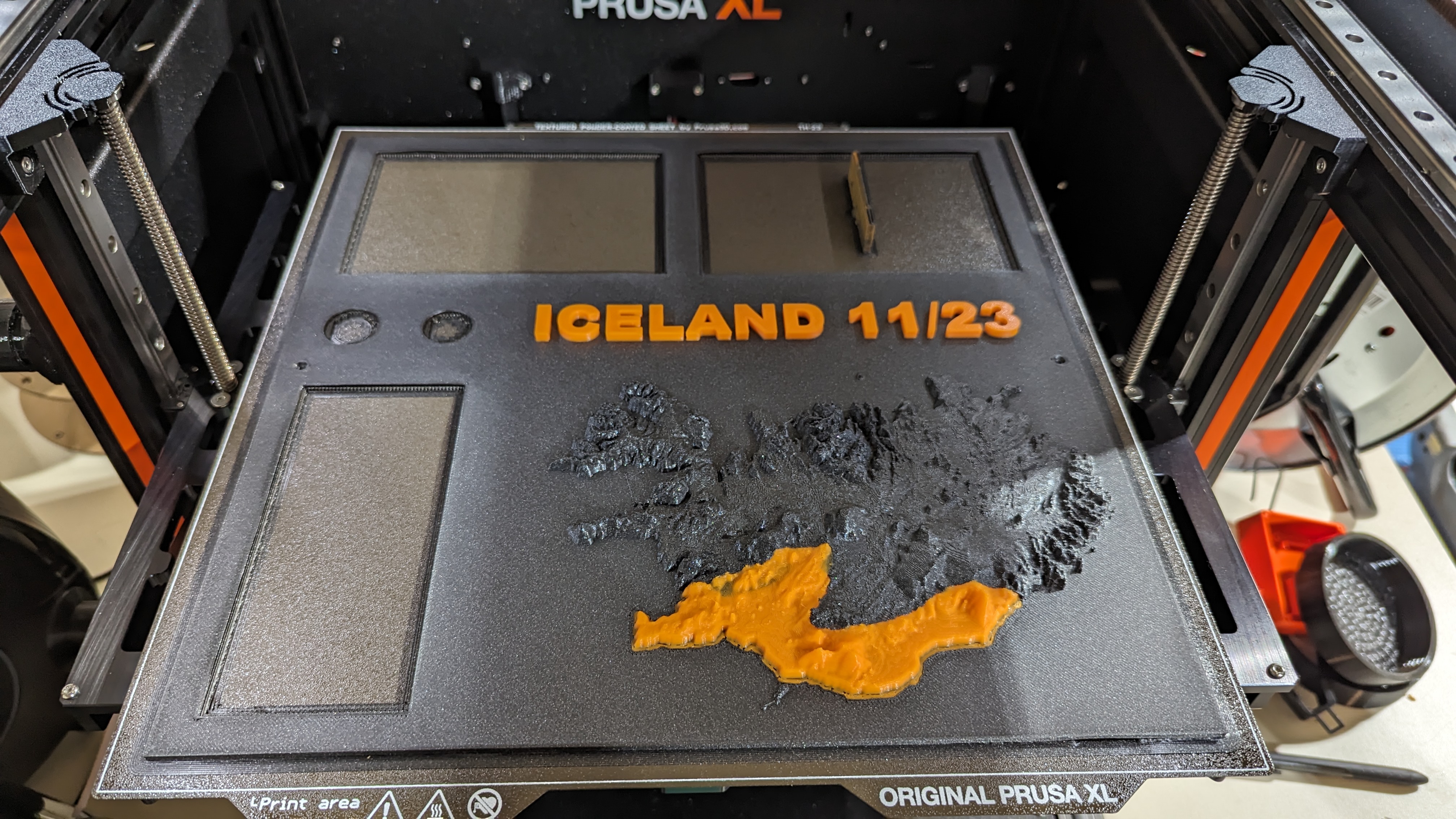 Iceland photo frame with topographical map for Prusa XL