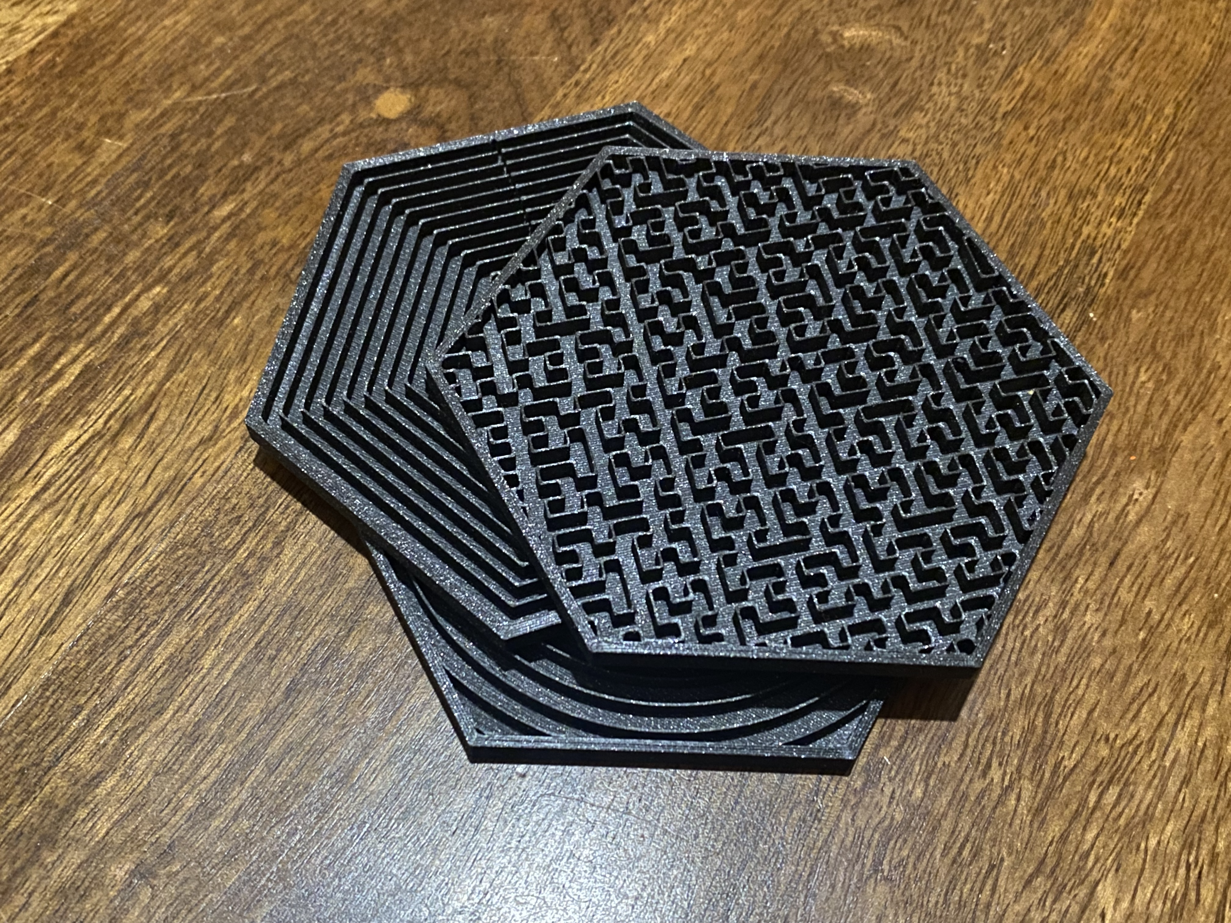 Miniatura 3 do modelo 3D Hexagonal Drink Coasters