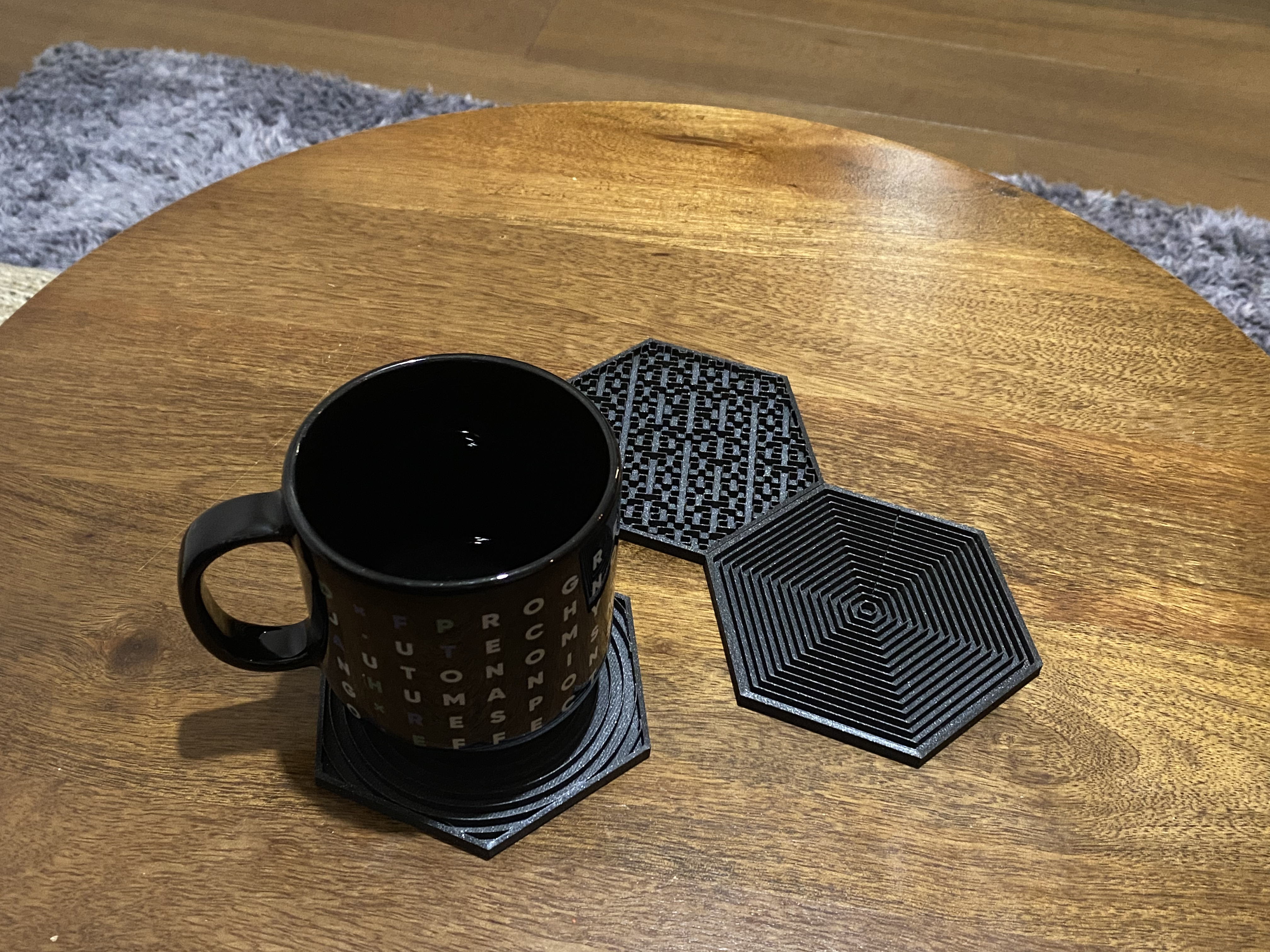 Miniatura 2 do modelo 3D Hexagonal Drink Coasters