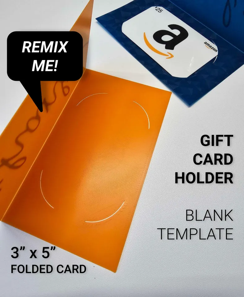 Blank Gift Card Holder Folded 3 quot x 5 quot Card Template Greeting Card
