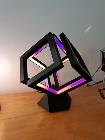 Infinity Cube Light Geometric Base