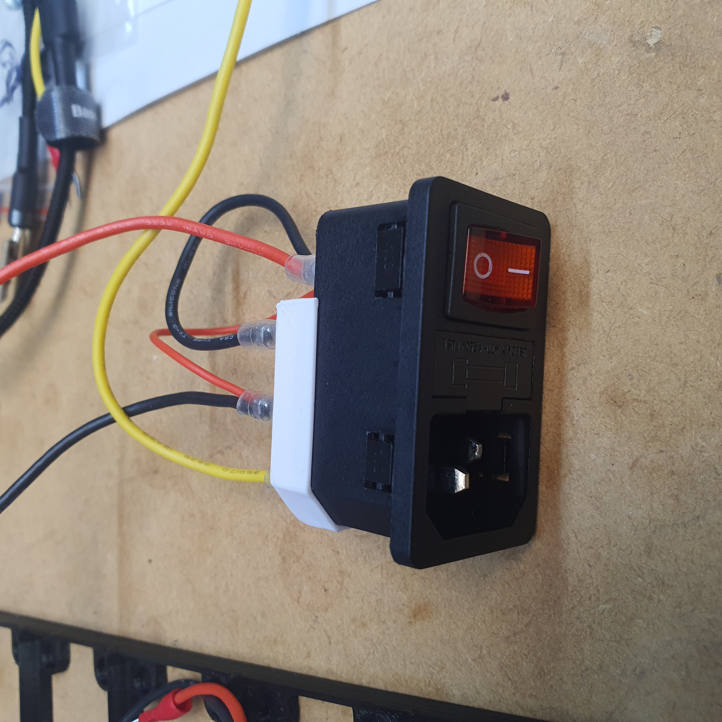 IEC320 C14 fused power socket rear safety cover