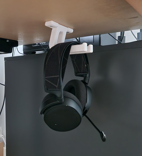 Headphone hanger under desk