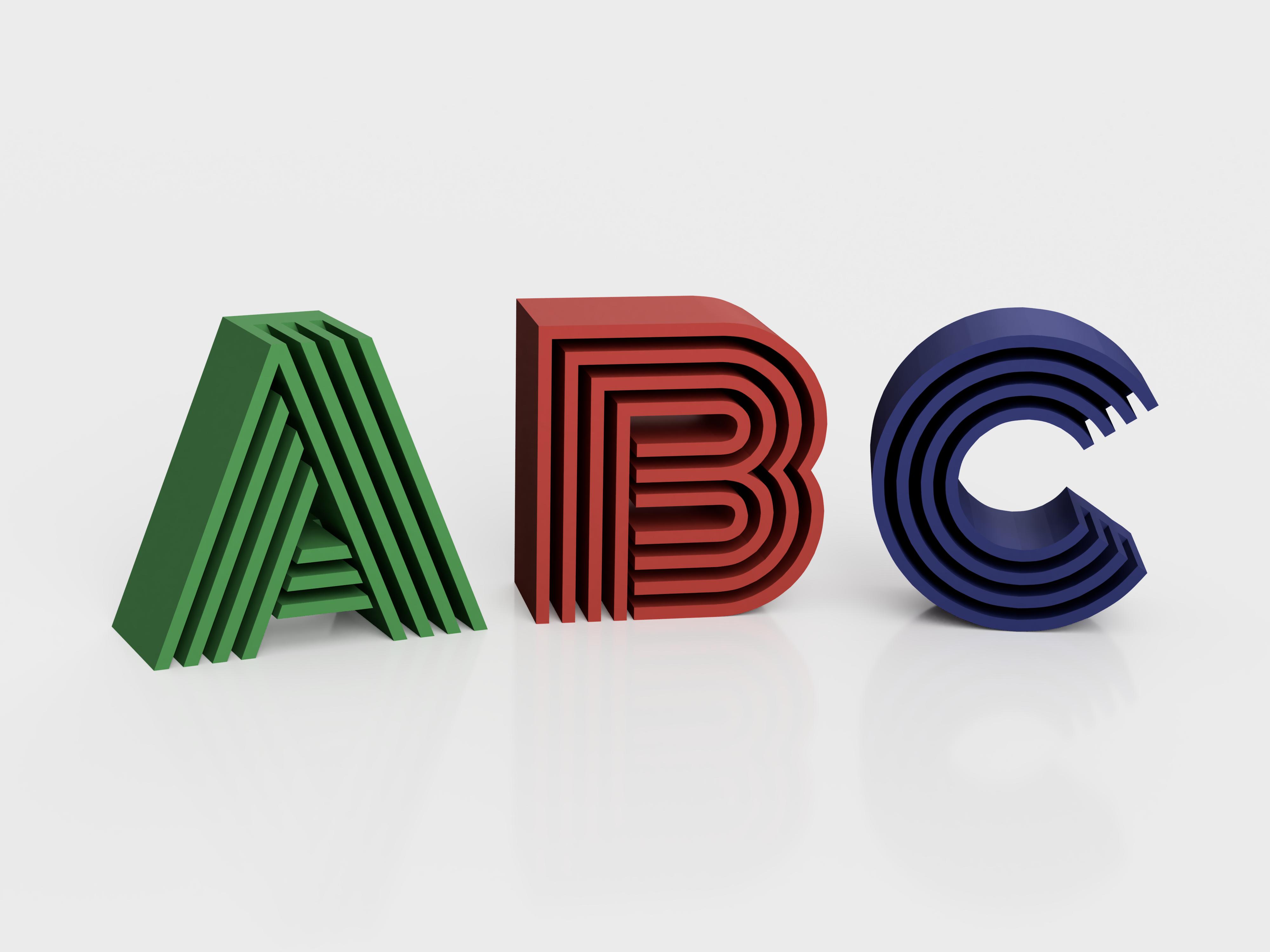 3D Alphabet Letters/Digits