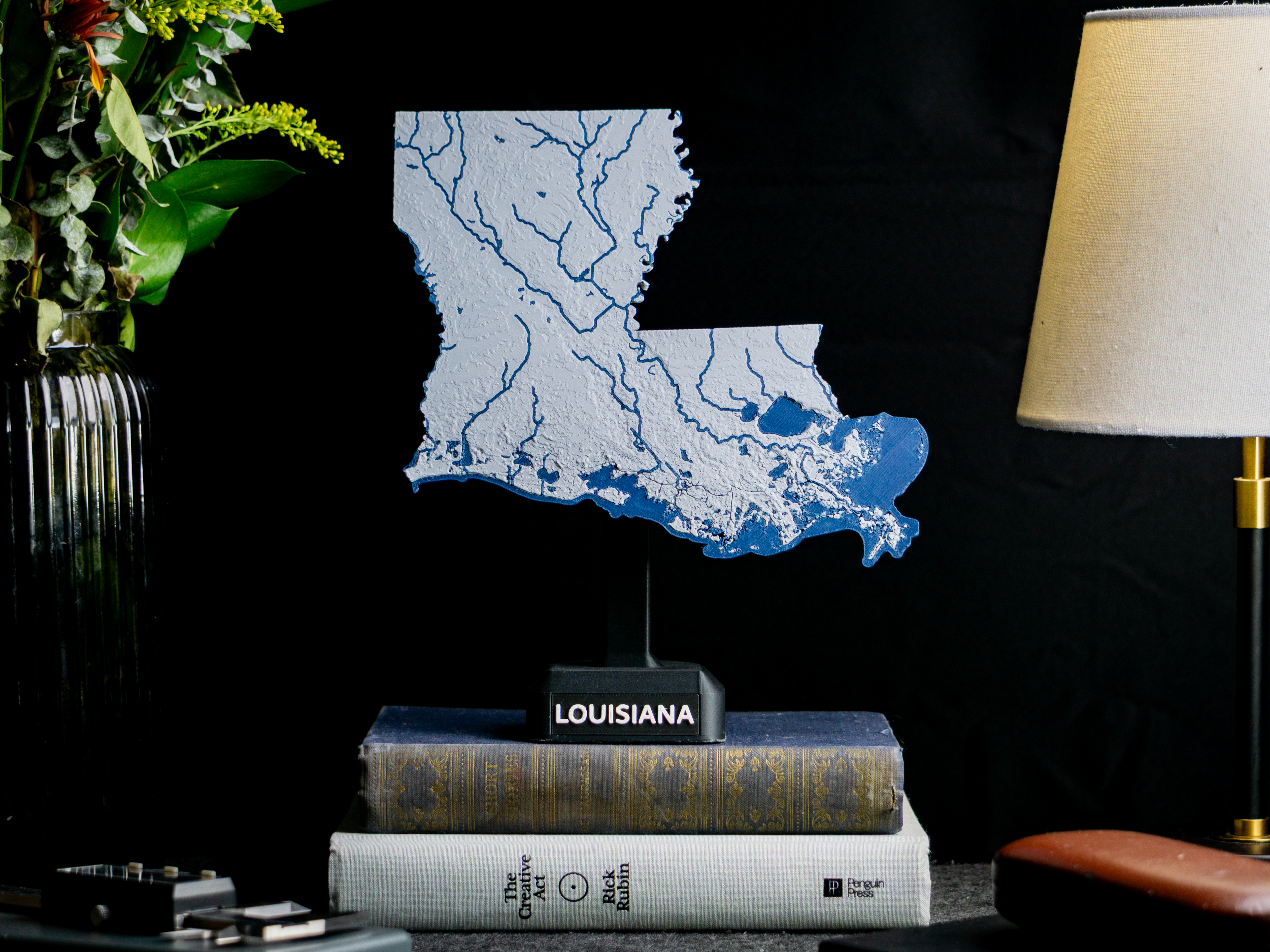 Louisiana, USA (LA) Topographic Map with Rivers