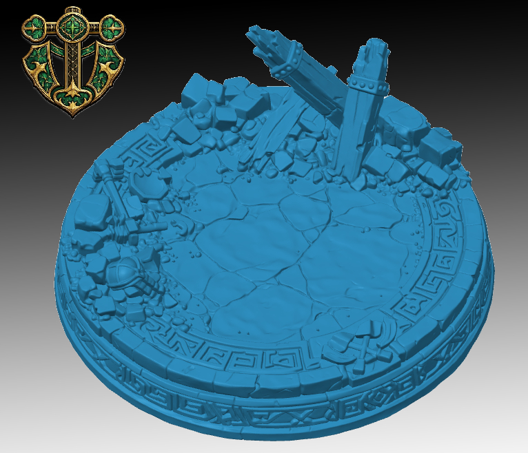 Dwarven Style Miniature Base 2