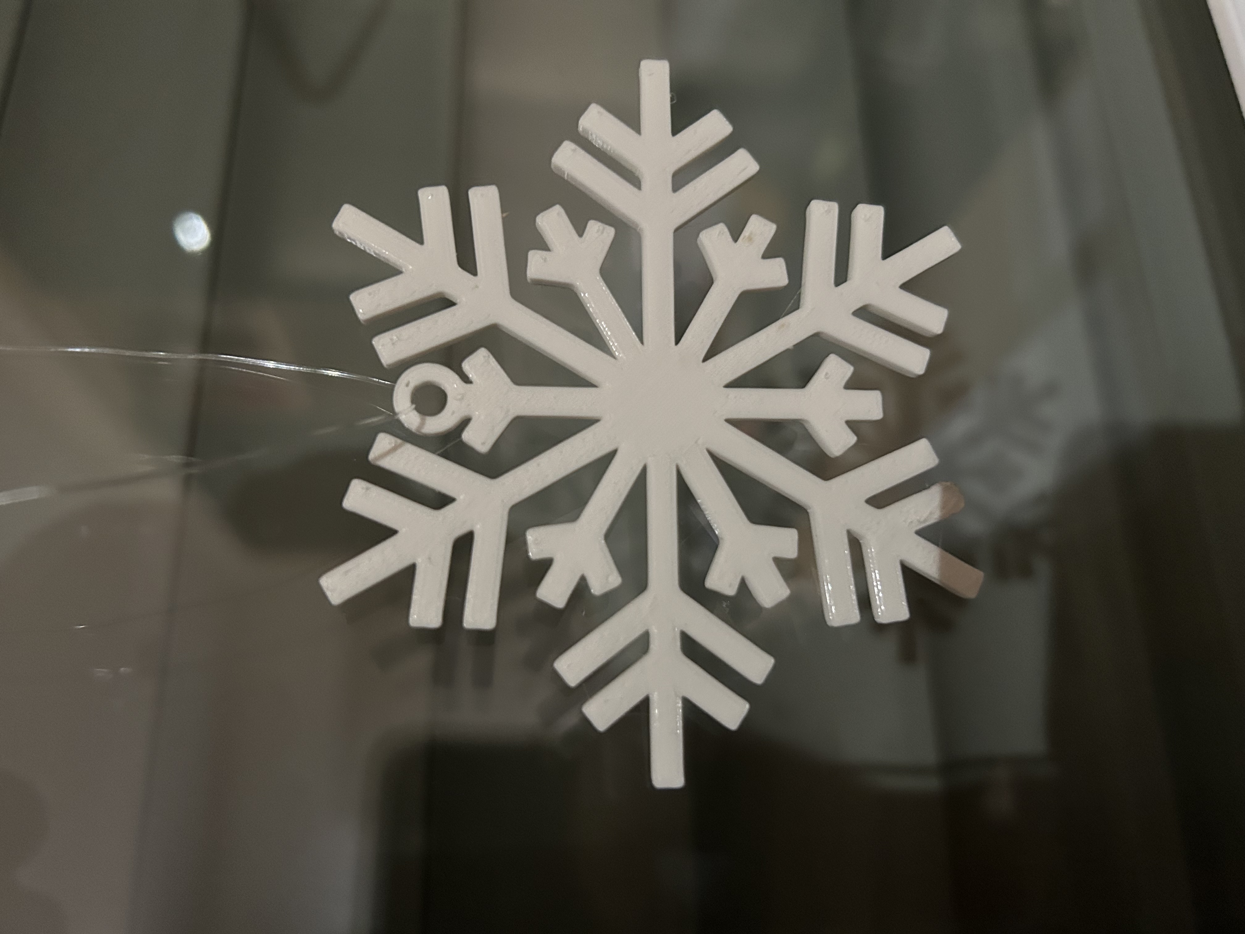 Snowflake - single - flat - for Window -  2,5d - Schneeflocke einzeln - flach für Scheibe 3D model thumbnail