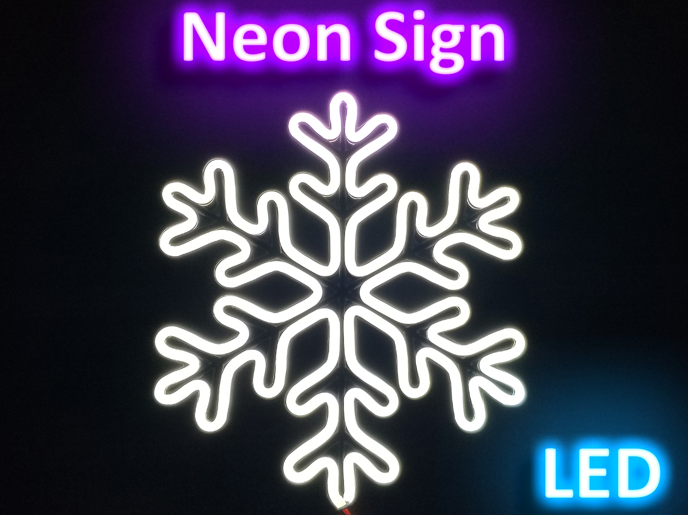 Minimalist Snowflake LED Neon Sign - Winter / Christmas Decorations