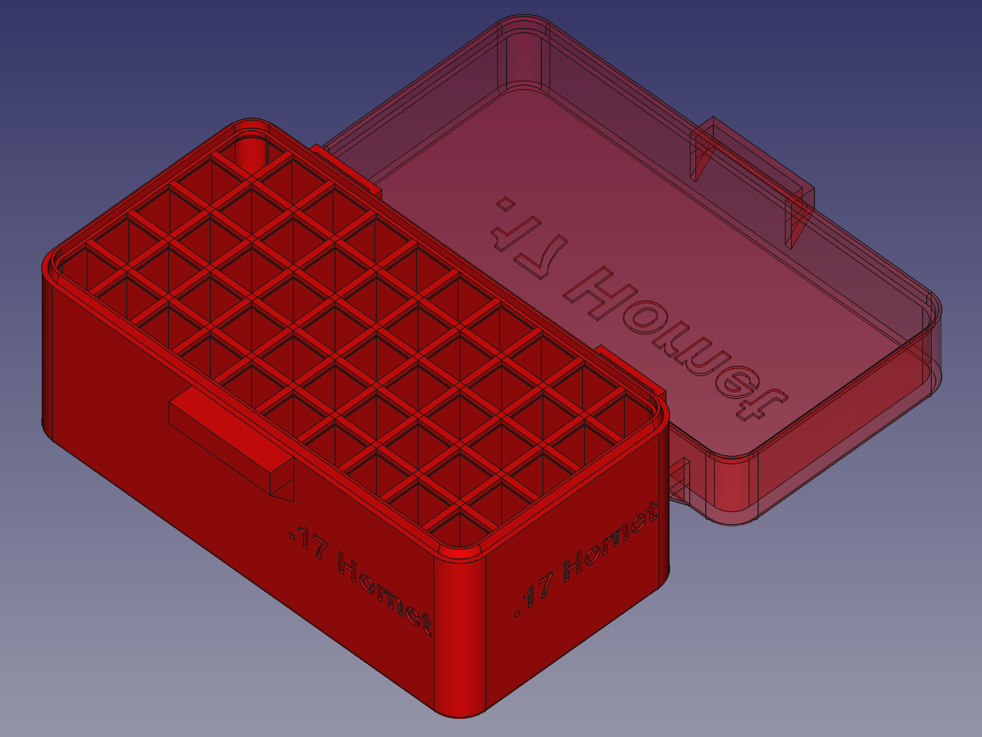 .17 Hornet, Head Up, Spring Latch, PIP Hinge Modular Ammo Box