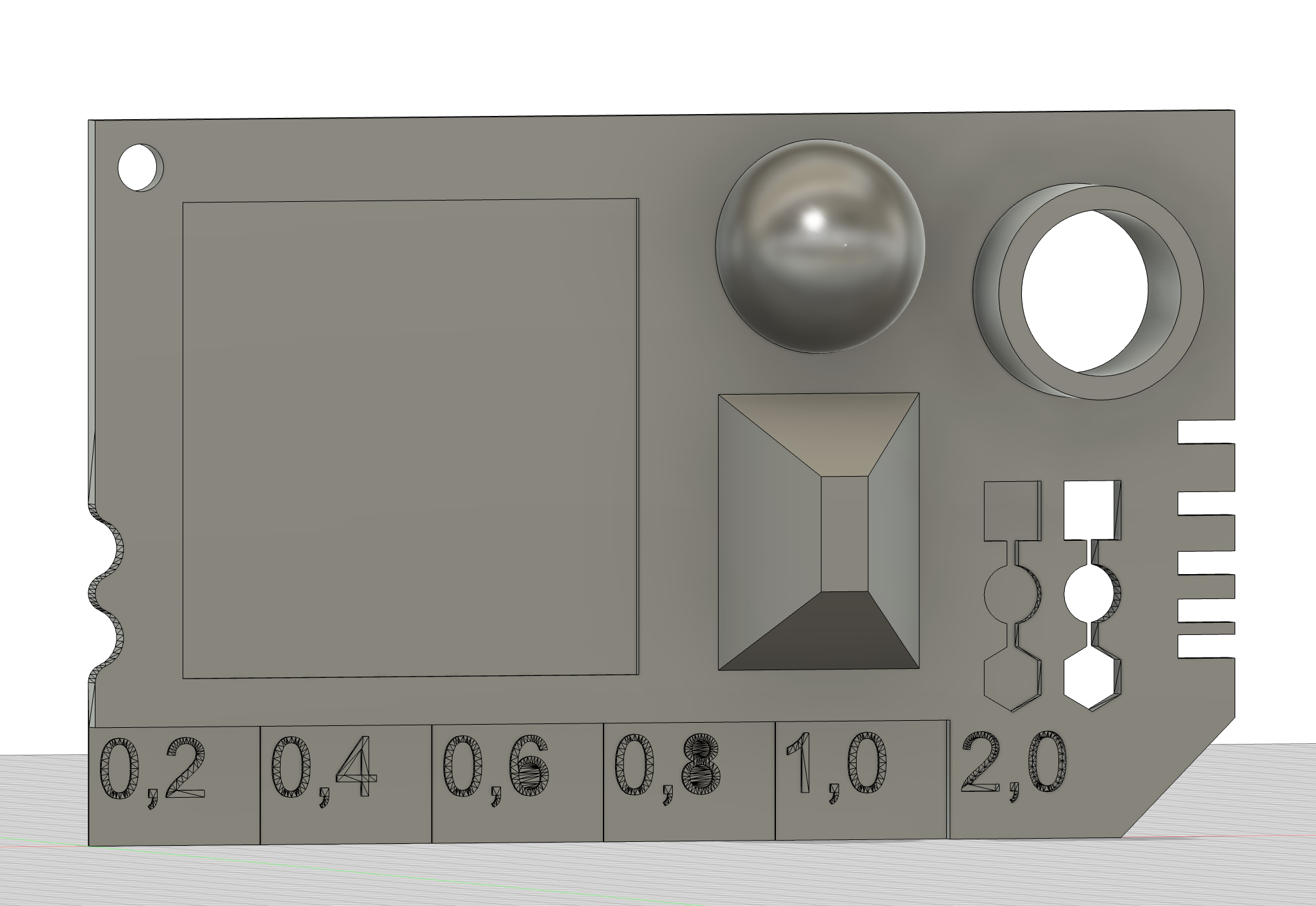 Filament sample with extra shapes