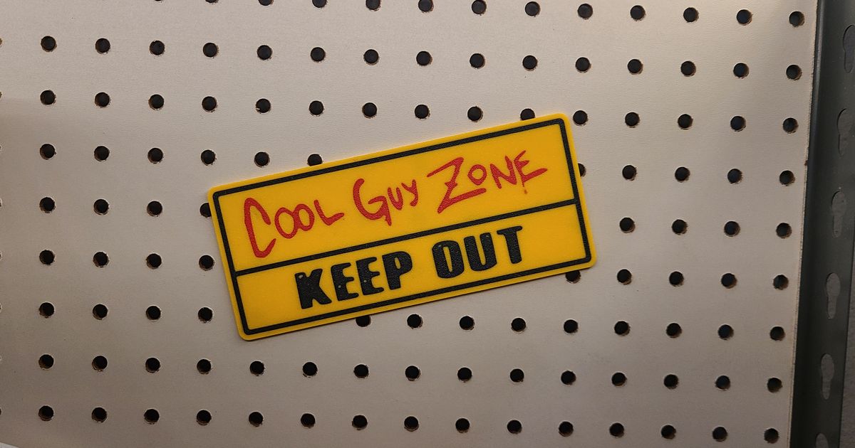 Cool Guy Zone Sign by ABC3DPRINTS Download free STL model