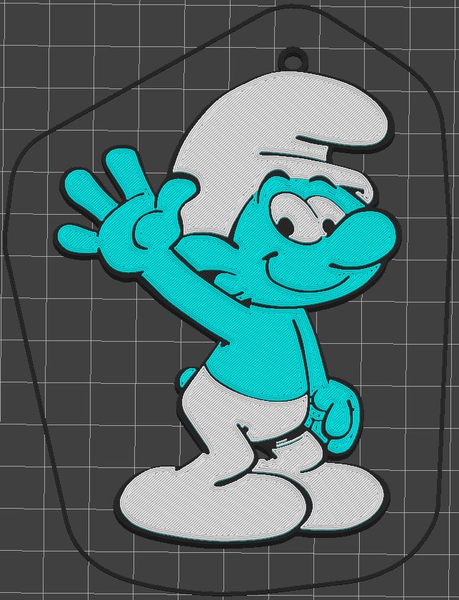 Happy Smurf layered - keychain