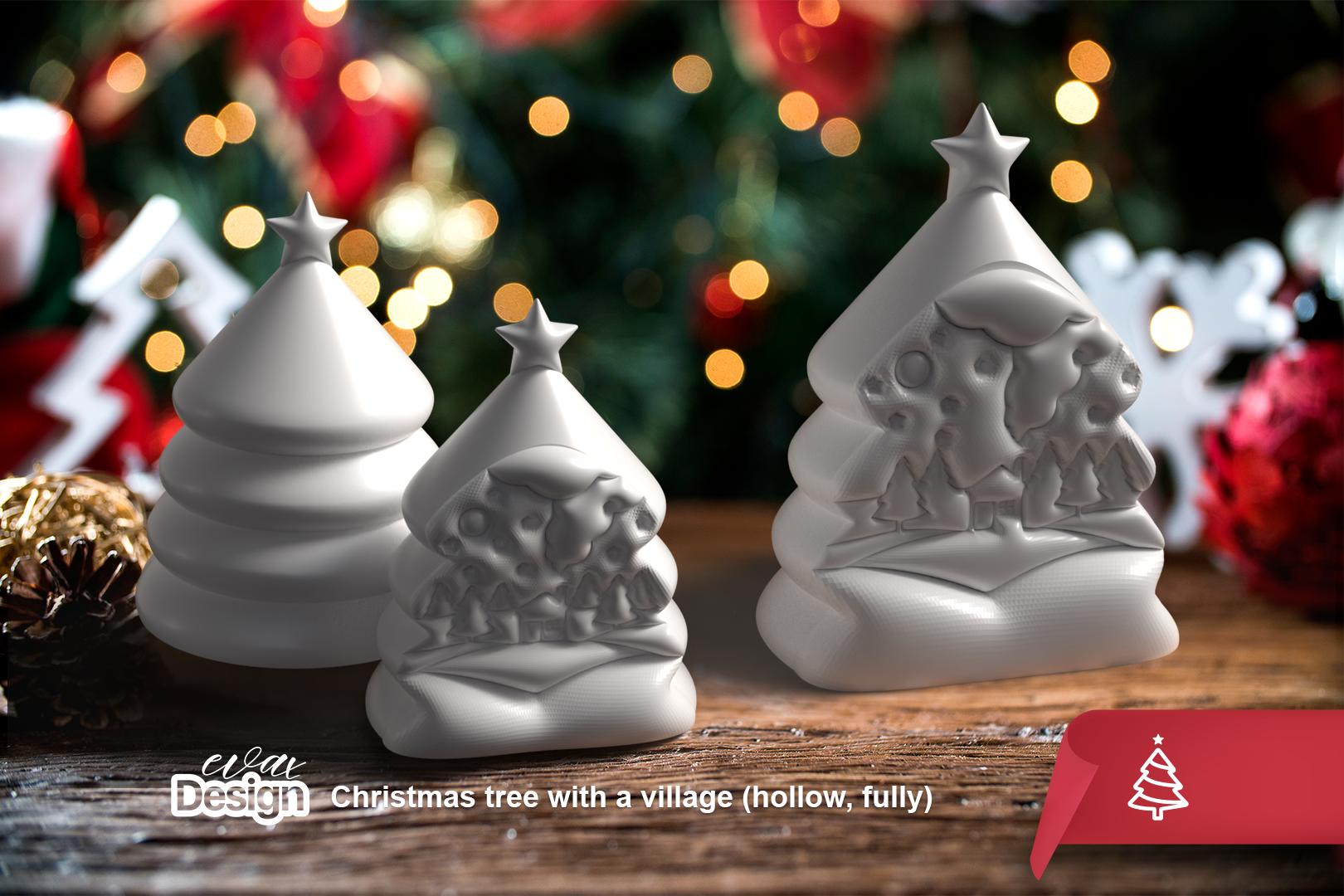 Christmas tree with a village