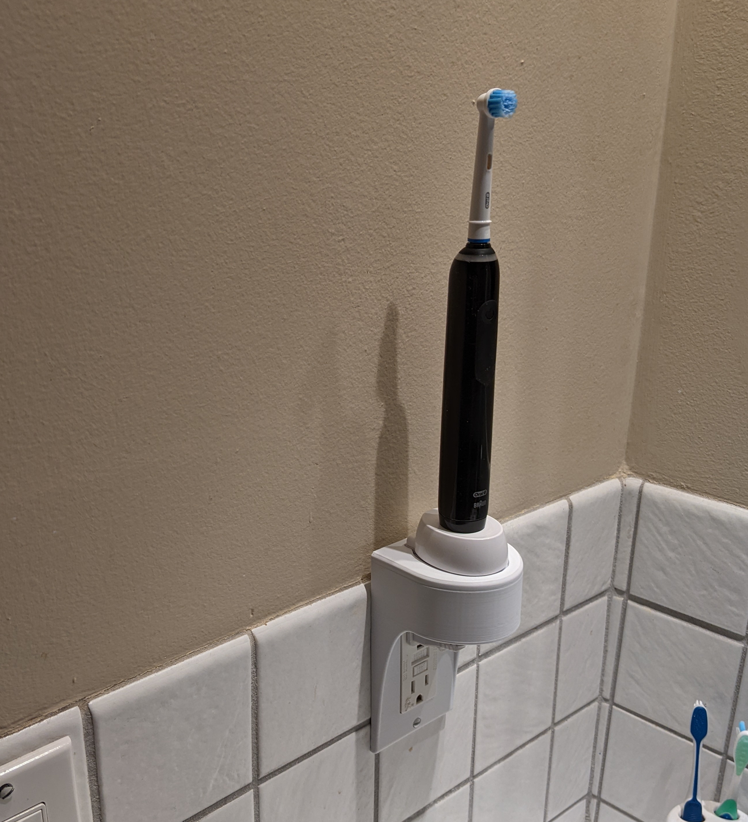 Toothbrush Charger Lightswitch Shelf w/Cord Pocket