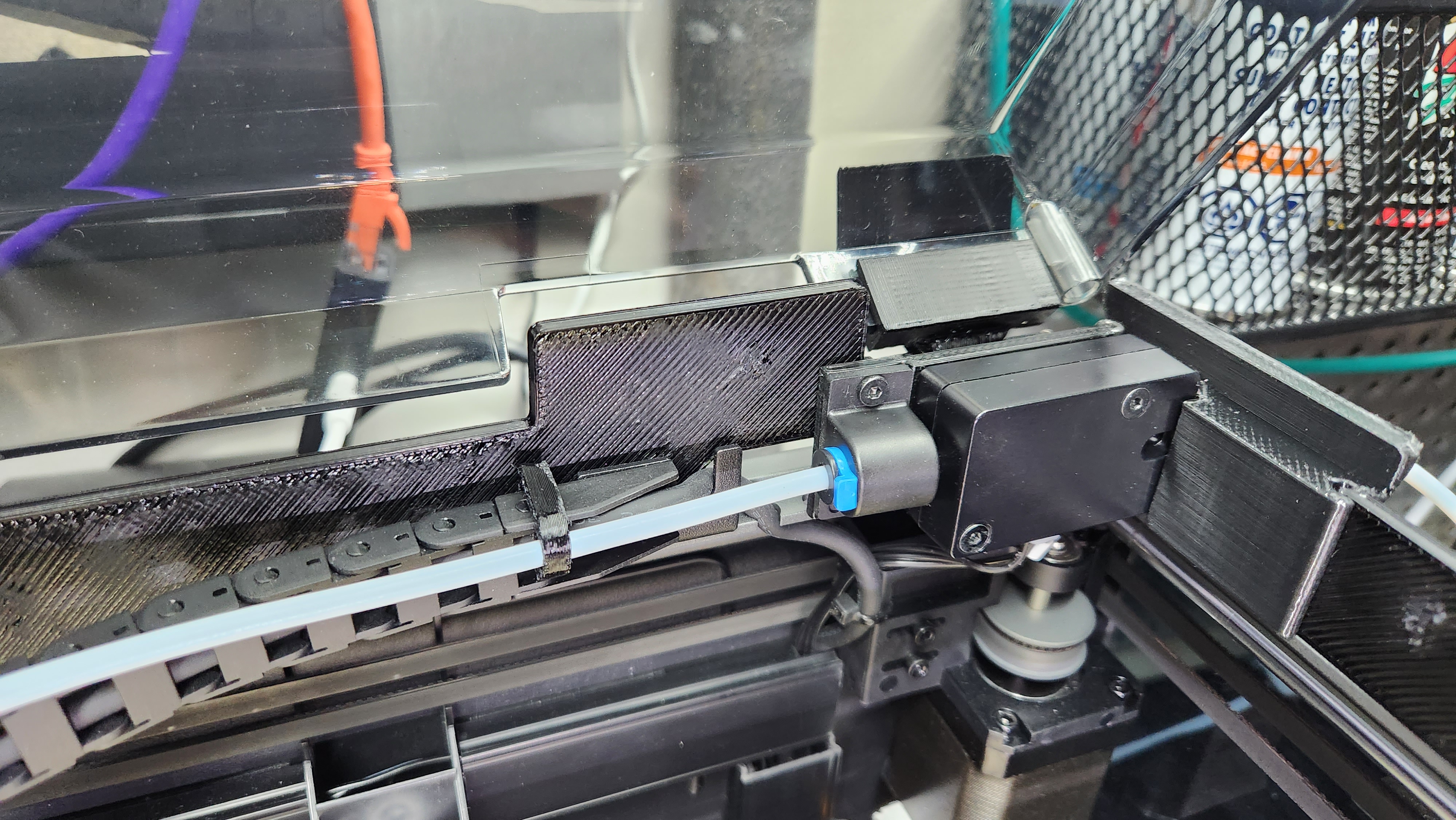 [Outdated] Creality K1 Hinged Riser with side-load filament mount 3D model thumbnail