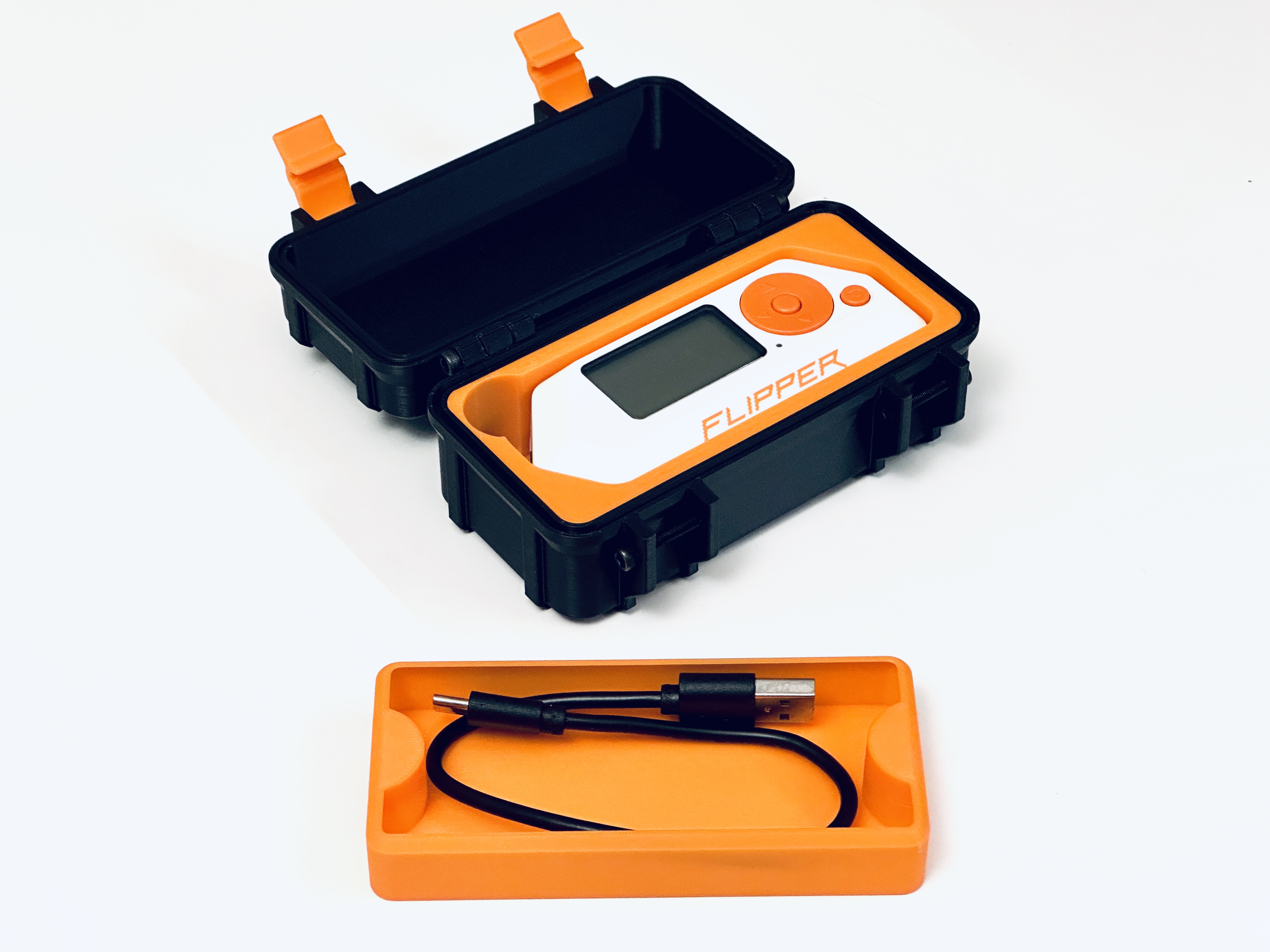 Flipper Zero Hard Case with Inserts (no supports needed) by FACTORYCT