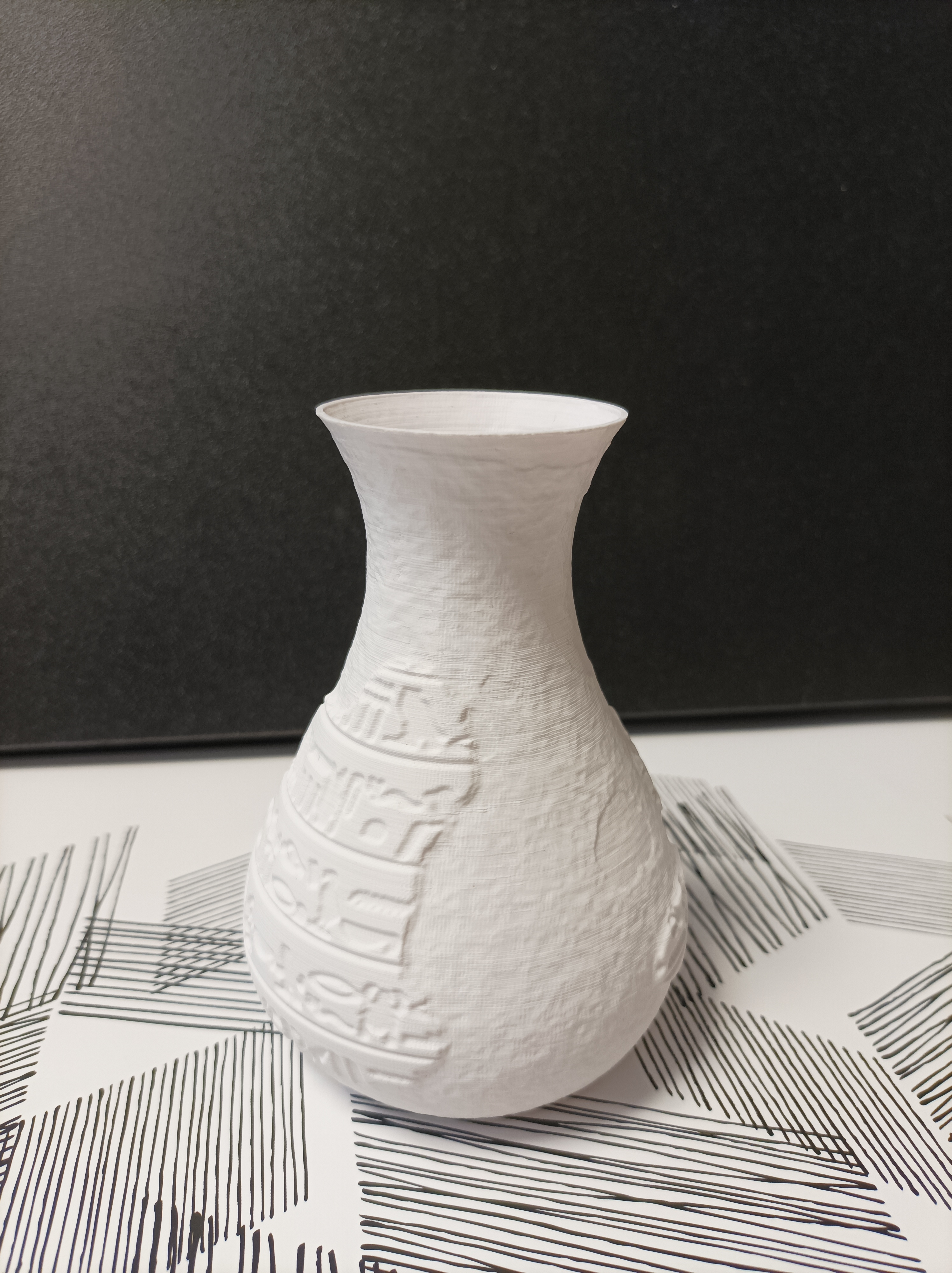 Damaged Ancient Egypt vase with hieroglyphs