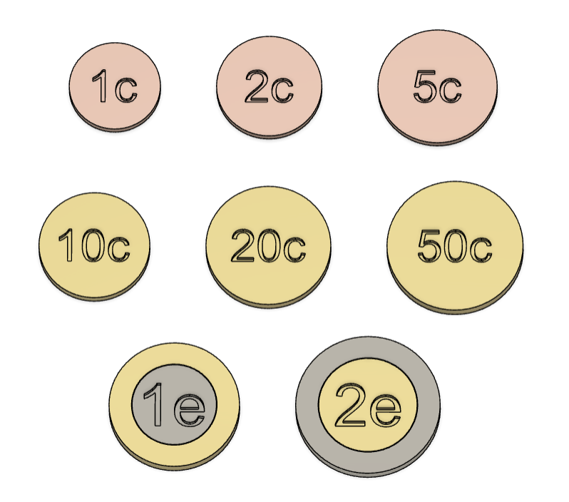 Euro Coins (fusion360)
