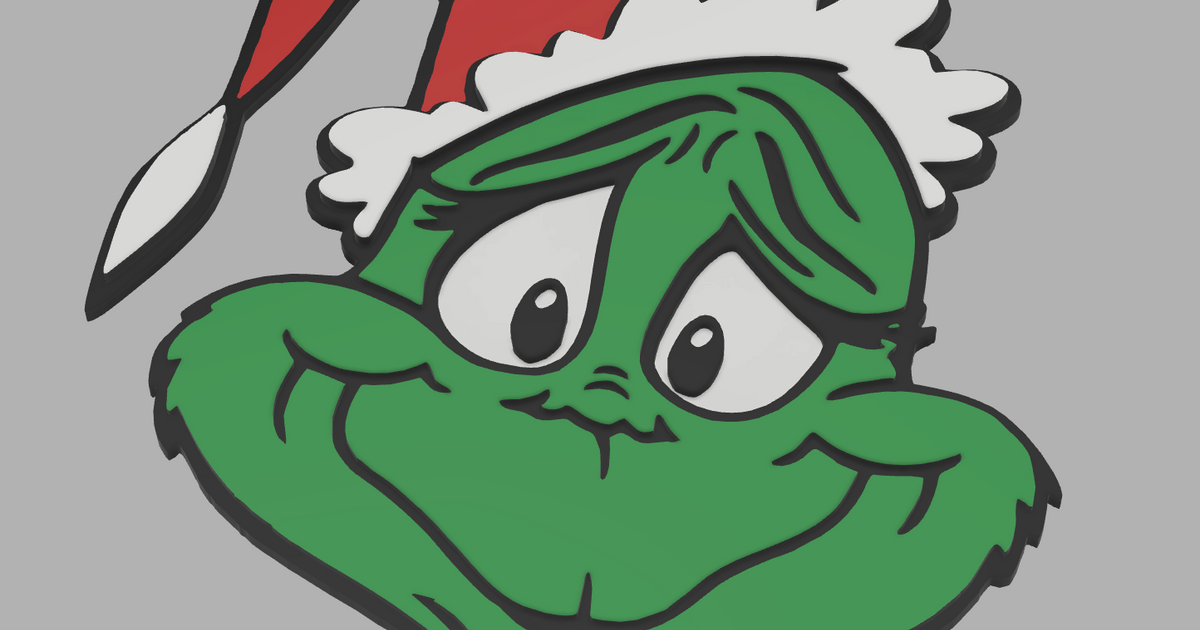 Happy Grinch Plaque by Squeezil63 Download free STL model