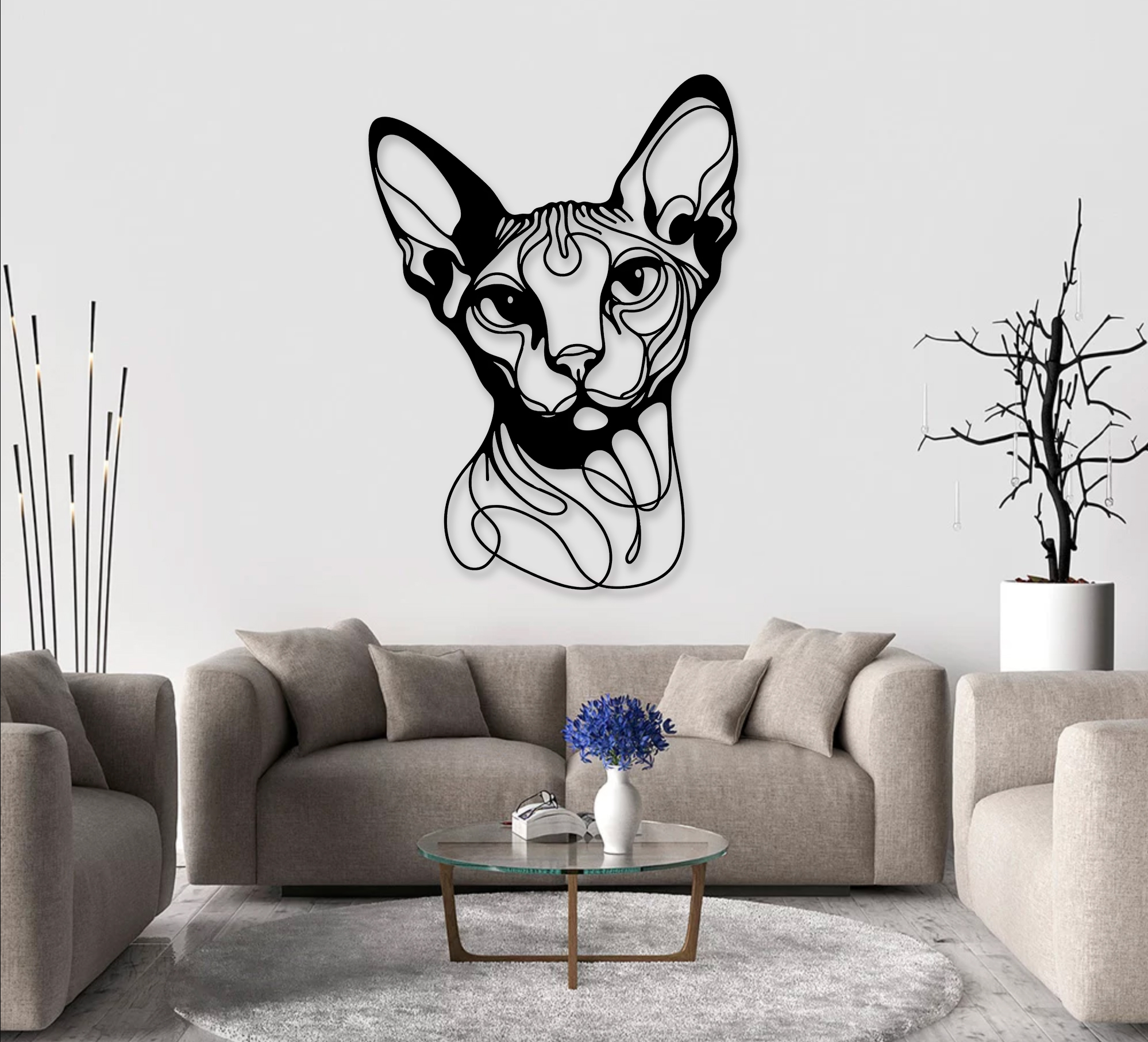 Sphynx cat wall art