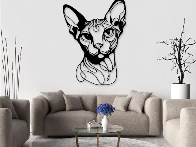 Sphynx cat wall art