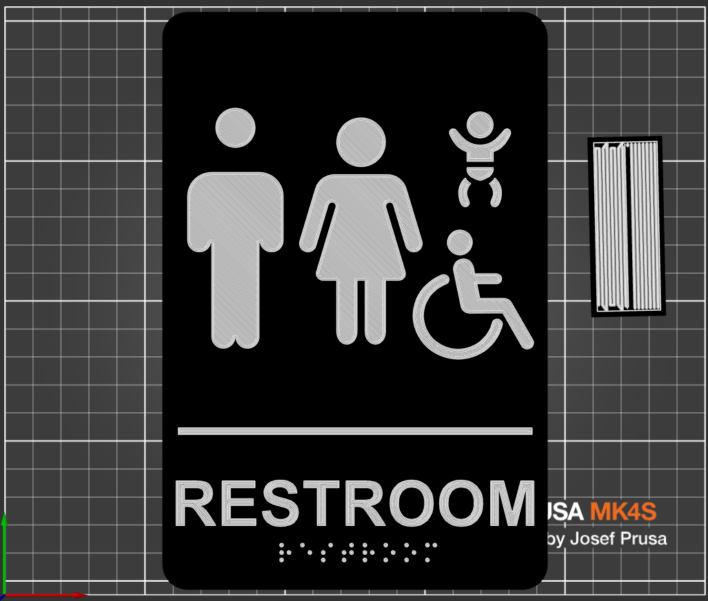Restroom Sign - Men, Women, Accessible with Diaper Changing Station, Braille
