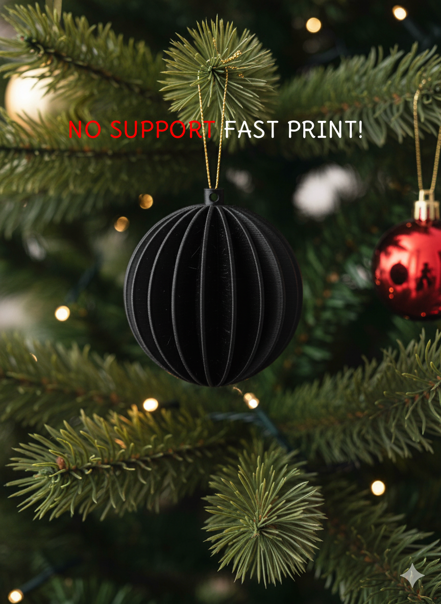90-Minute No-Support Ribbed Christmas Ornament