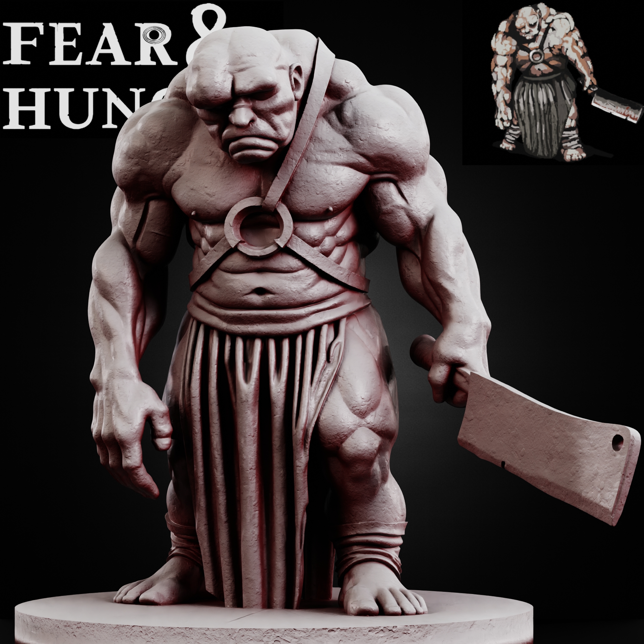 FEAR AND HUNGER TABLETOP D&D RPG miniature figurine – scale STL Fan Art