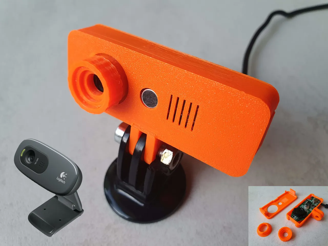 tabe vogn Afdeling Logitech C270 Webcam Cover Replacement (with GoPro Mount) by Pomi |  Download free STL model | Printables.com