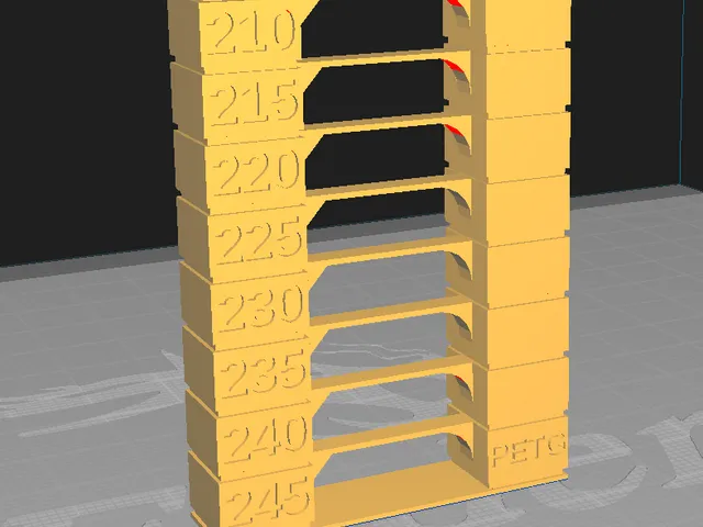 Temperature tower from 245 to 210 PETG