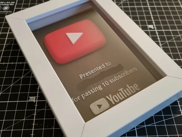 YouTube Play Button with IKEA Ribba frame