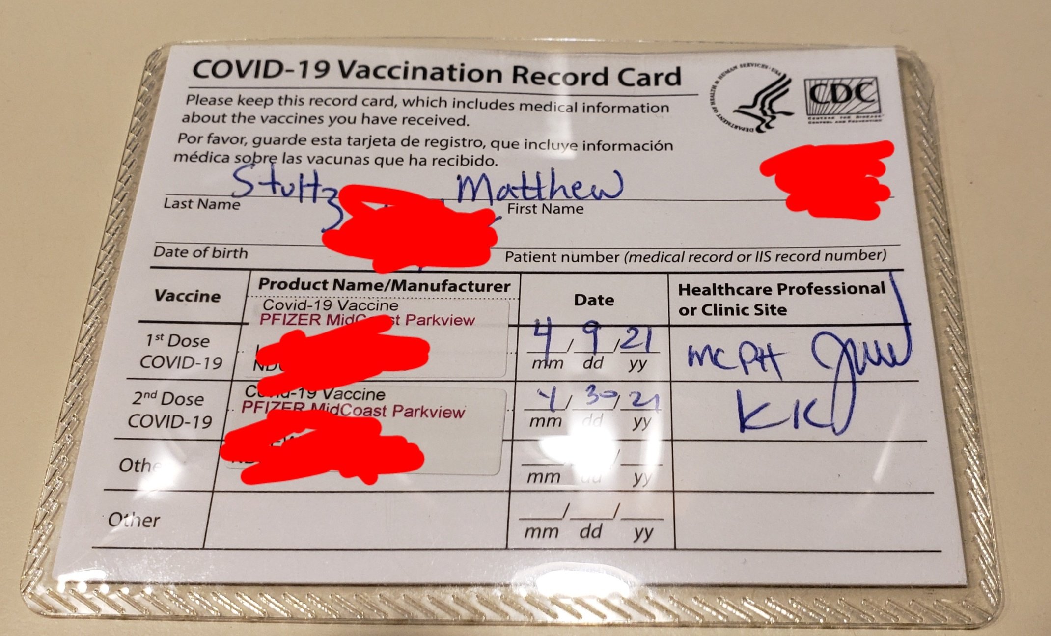 Laser Cut Covid Vaccine Card Holder