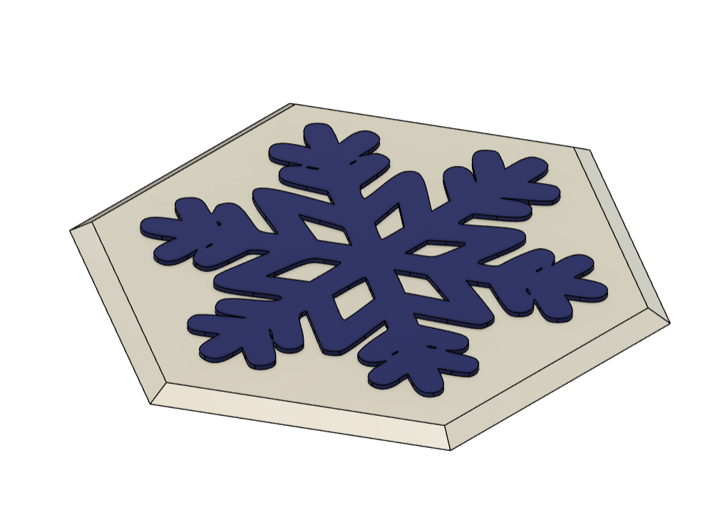 Hexagonal ice scraper with snowflake