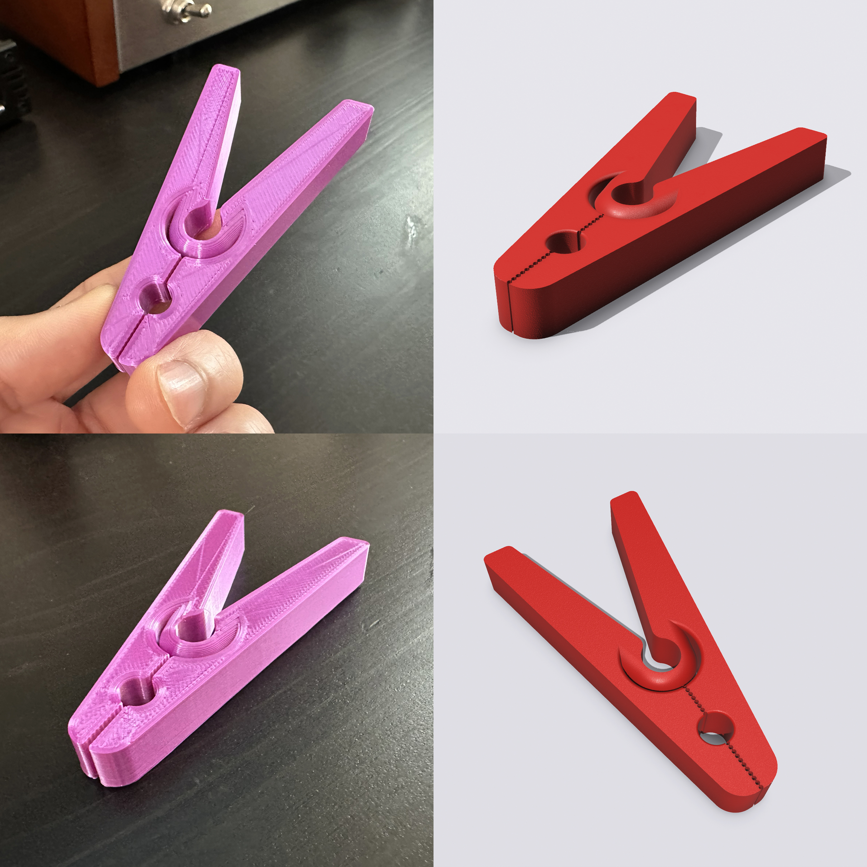 Strong Clothespin | Just Print then It's Ready To Use | Provides Strong Clamp | Flex Clip