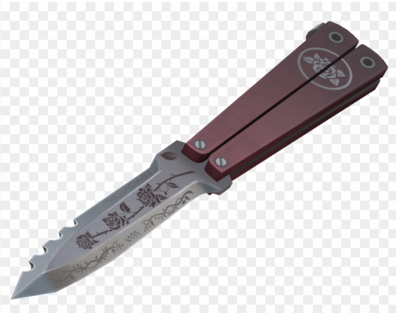 Black Rose Butterfly Knife by NinjaSon Download free STL model