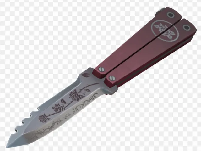 Black Rose Butterfly Knife