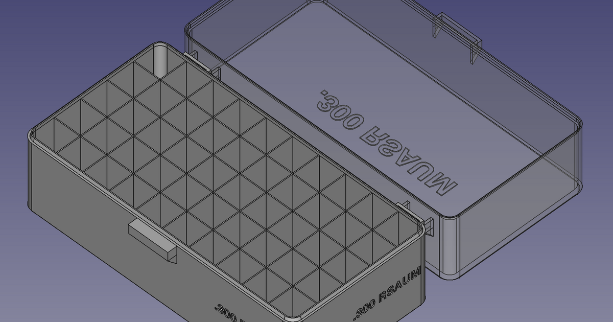 .300 RSAUM, Spring Latch Modular Ammo Box by brass_ring | Printables Store