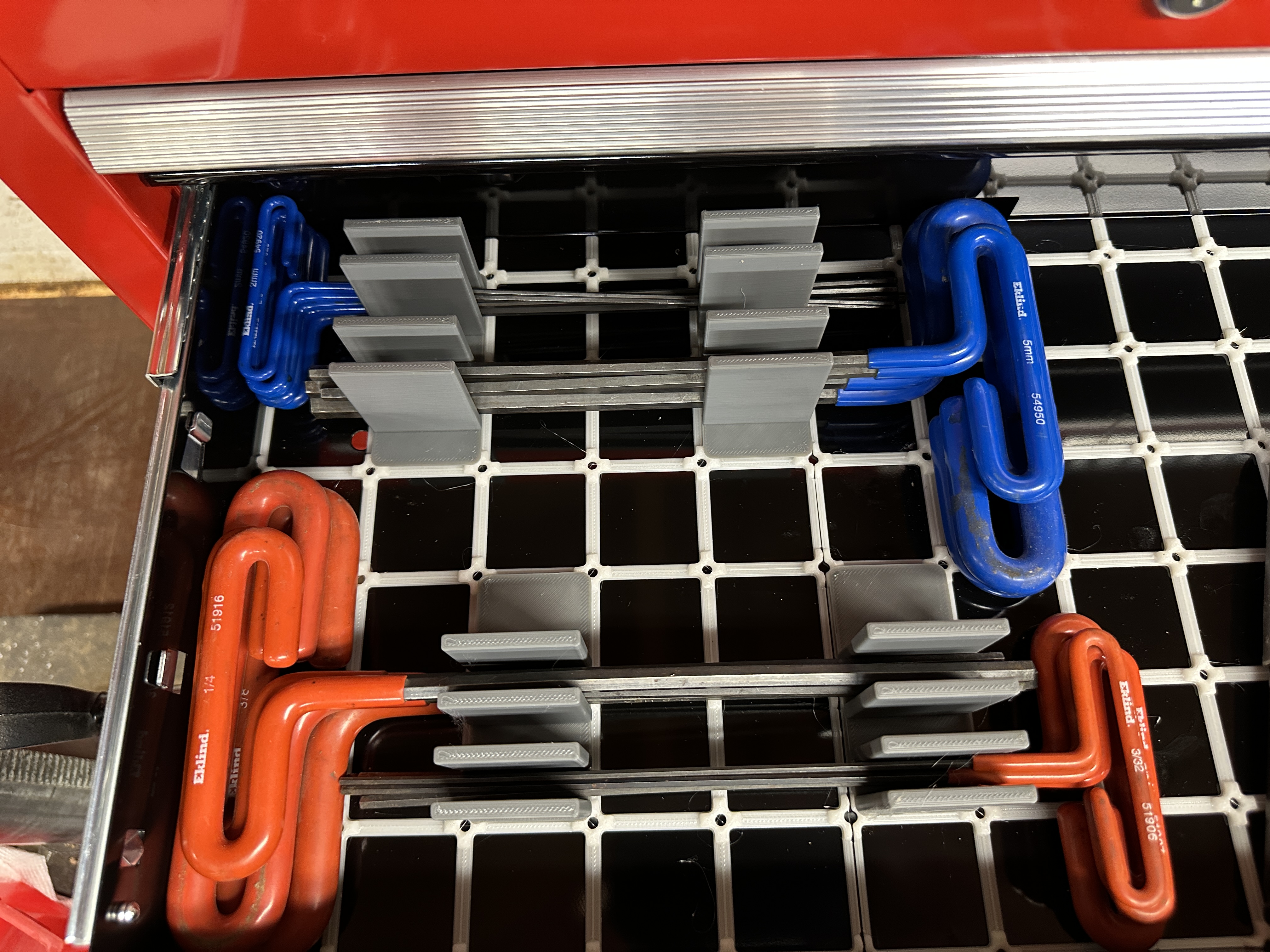 Gridfinity Eklind T handle hex key holders