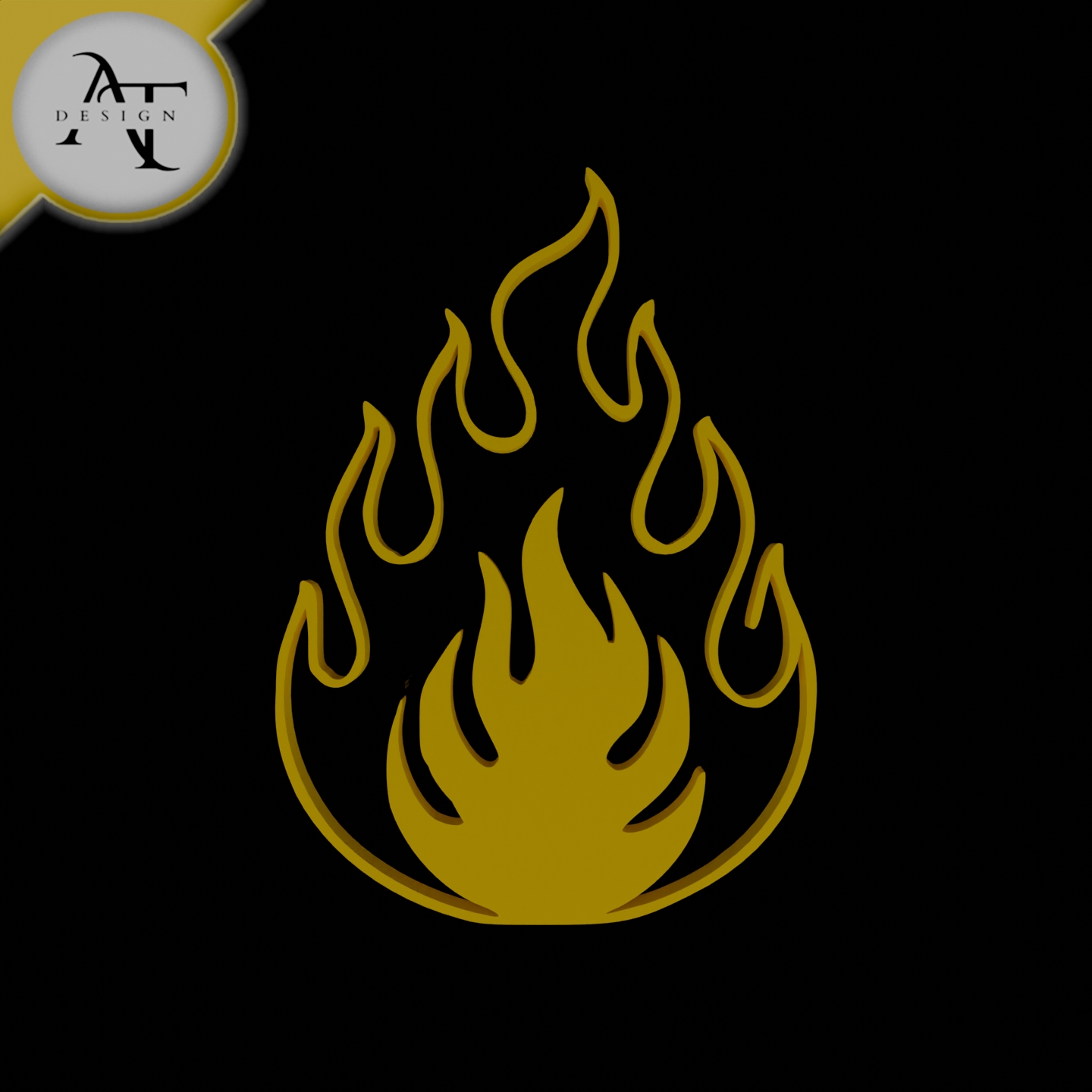 Simple Flame Symbol - 2D Art