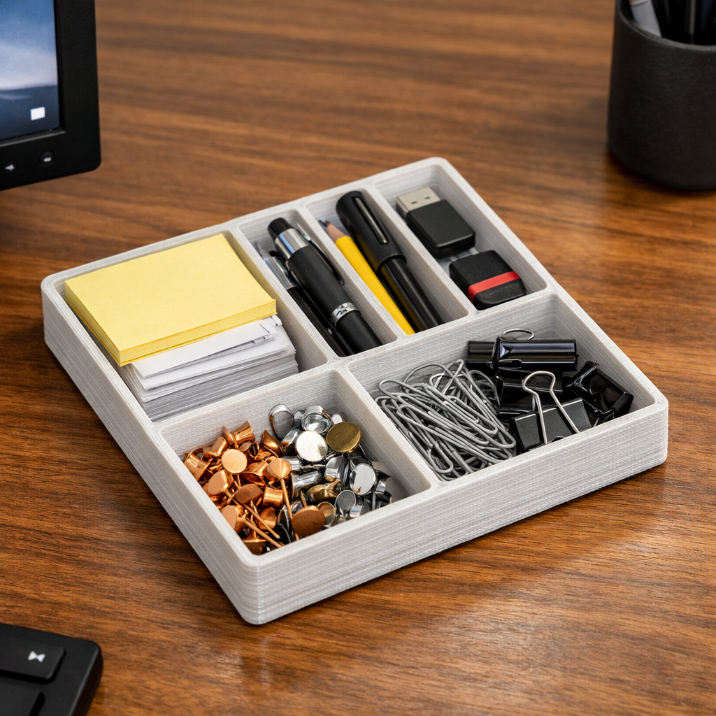 Miniatura 2 do modelo 3D Stackable desk organiser