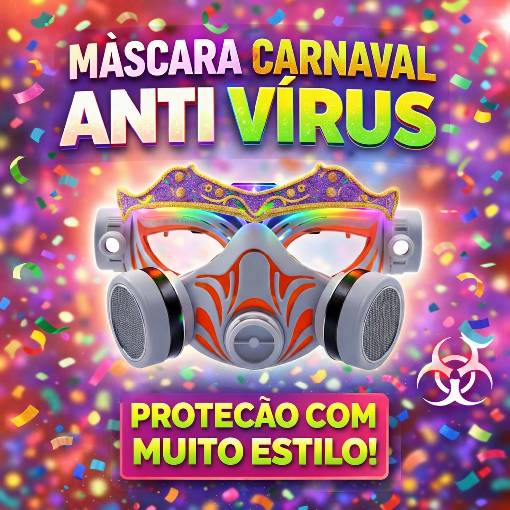 Máscara Carnaval Anti Vírus