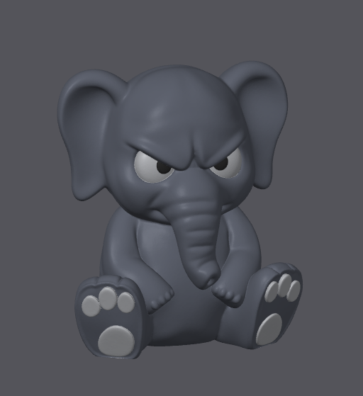 Miniatura 2 do modelo 3D Grumpy Blue Elephant – From Grumpy Animals