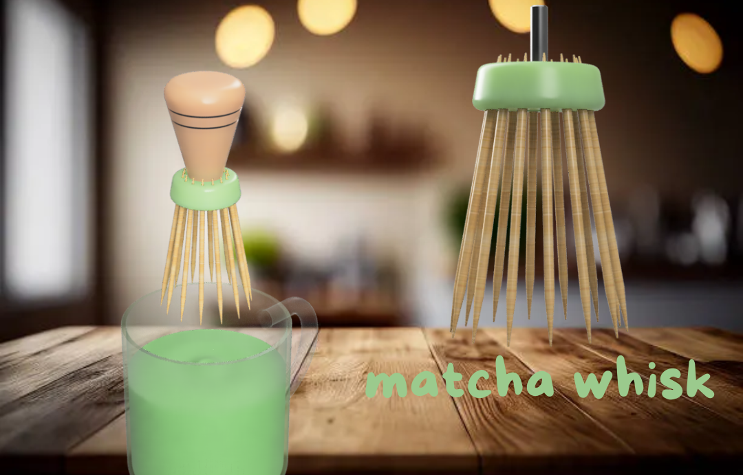 matcha whisk whit toothpick