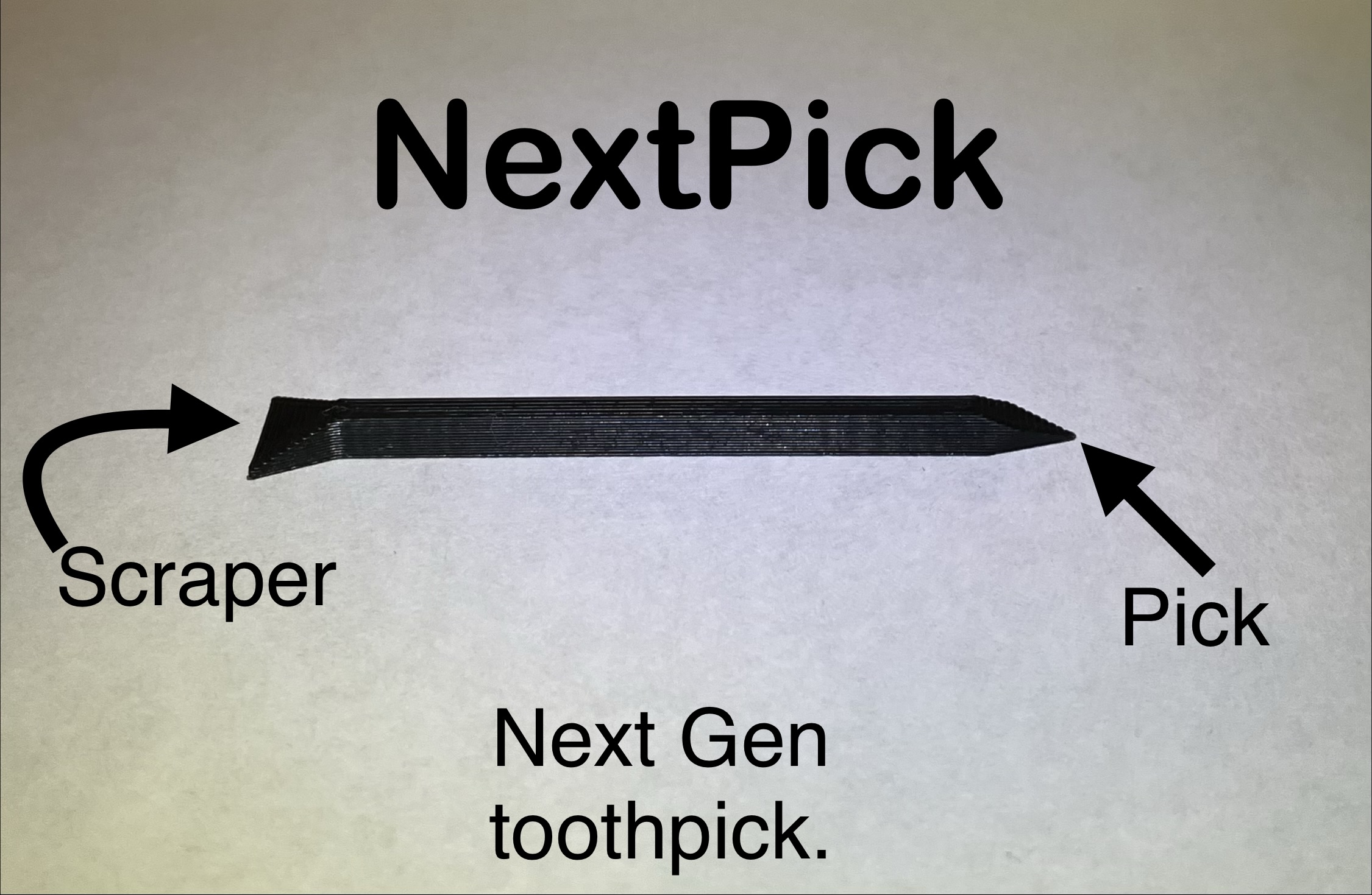 NextPick | 3D Printable toothpick with plaque scraper