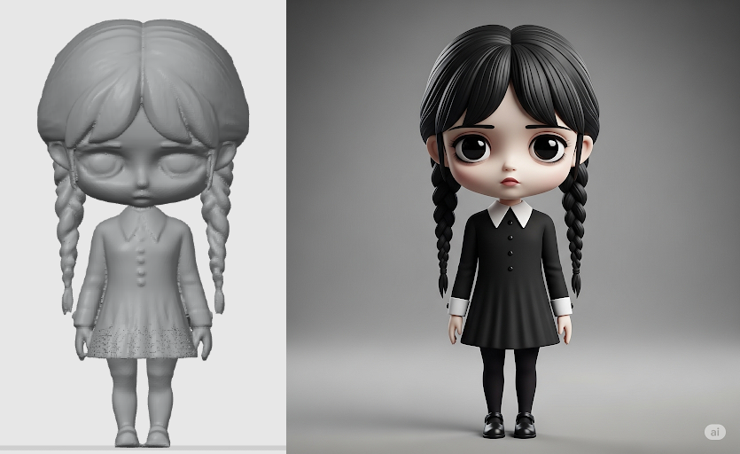 Chibi Wednesday Addams