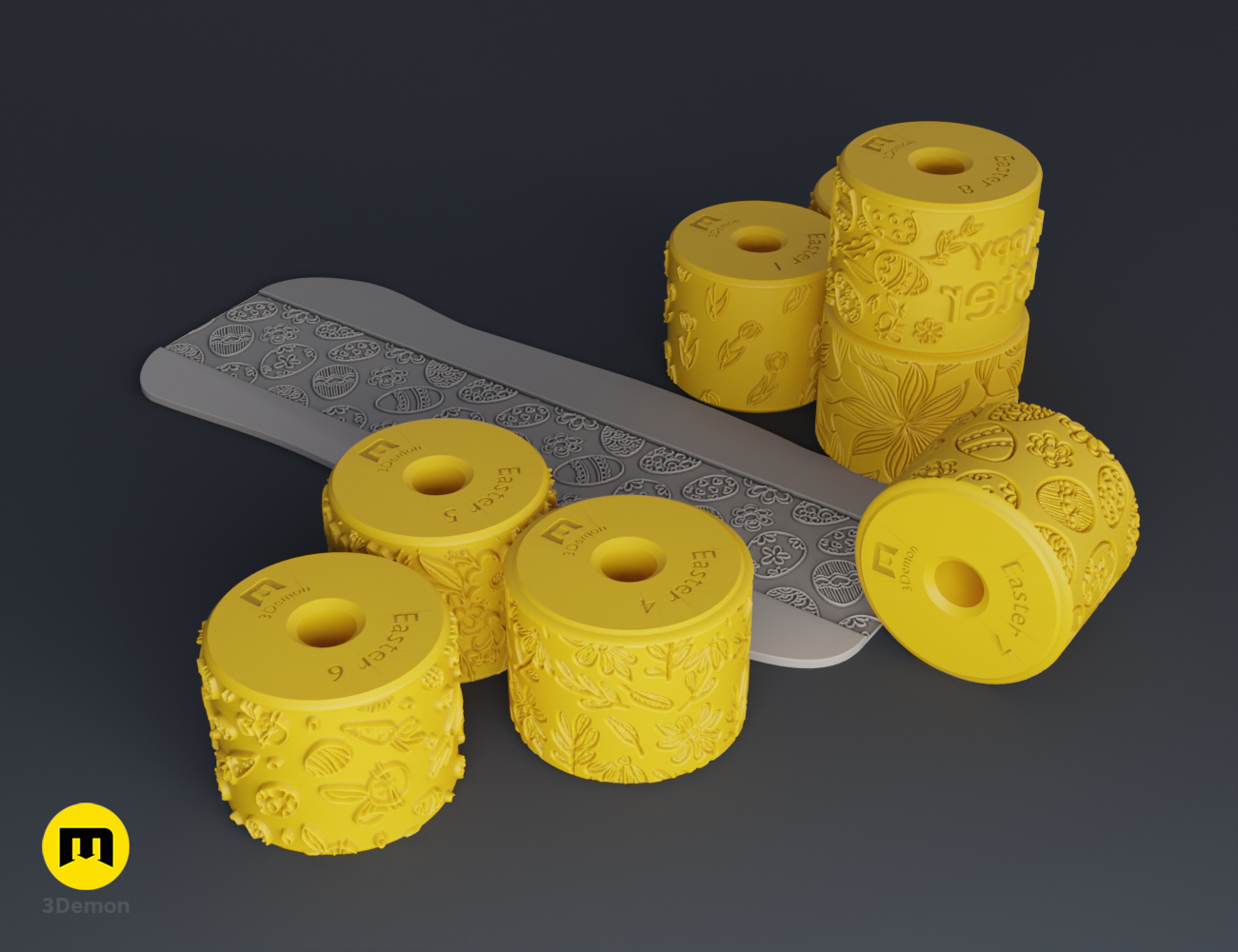 Miniatura 3 do modelo 3D Texture Rollers – Easter Patterns