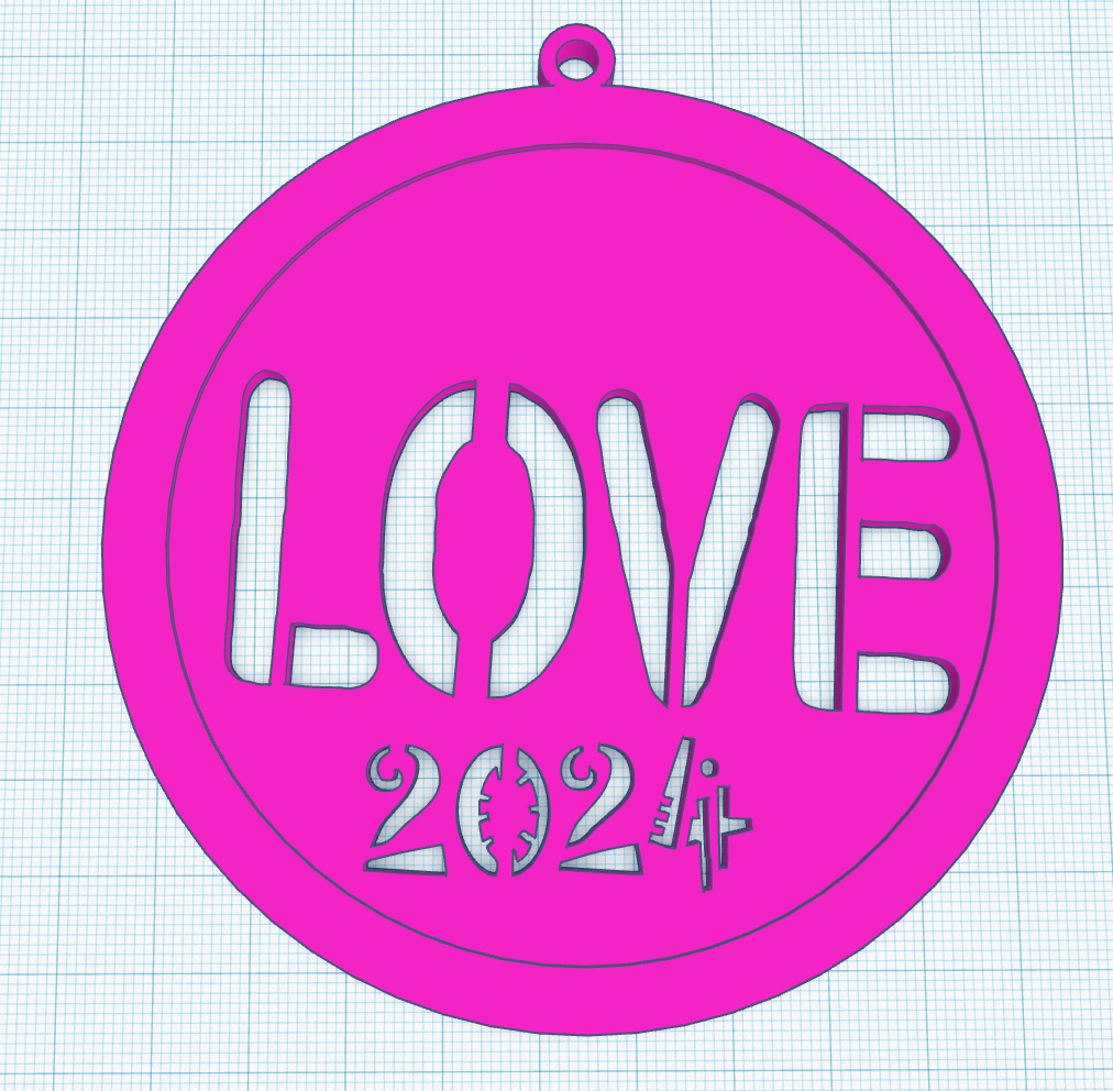 Christmas Ornament LOVE 2024 by Sot Kon Download free STL model