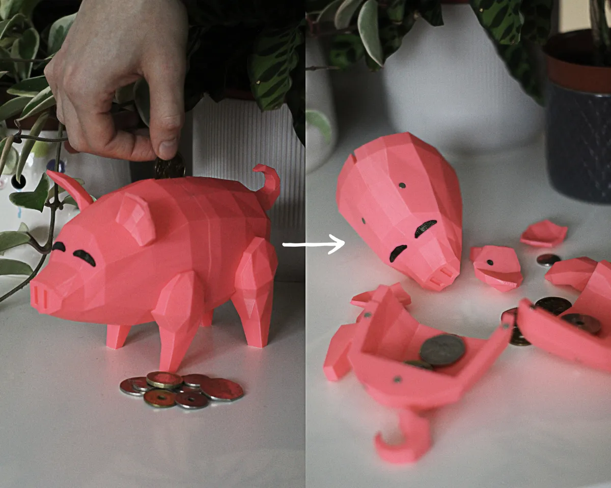 Breakable Piggybank by Crafty Sven Download free STL model Printables