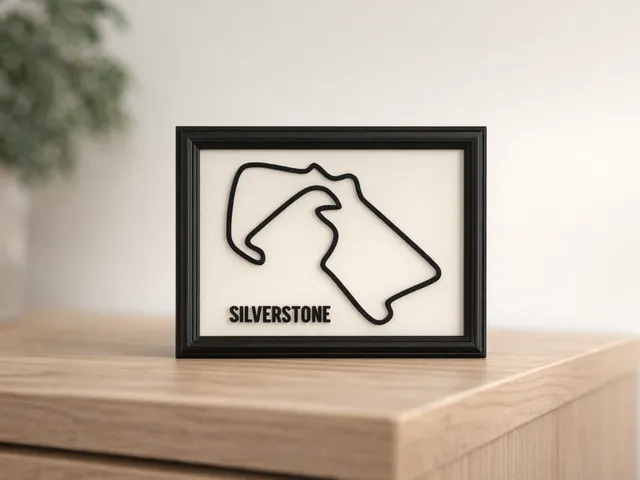 Silverstone Circuit Wall Art – Minimalist 3D Printed Frame Insert